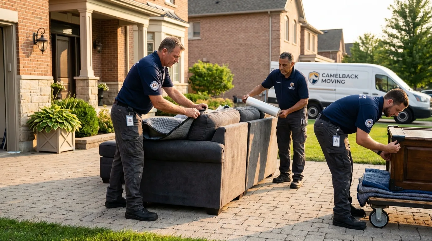 Large estate moving crew wrapping furniture in Bushnell, FL